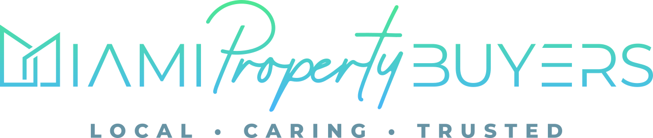 Miami Property Buyers full gradient logo with slogan on transparent background
